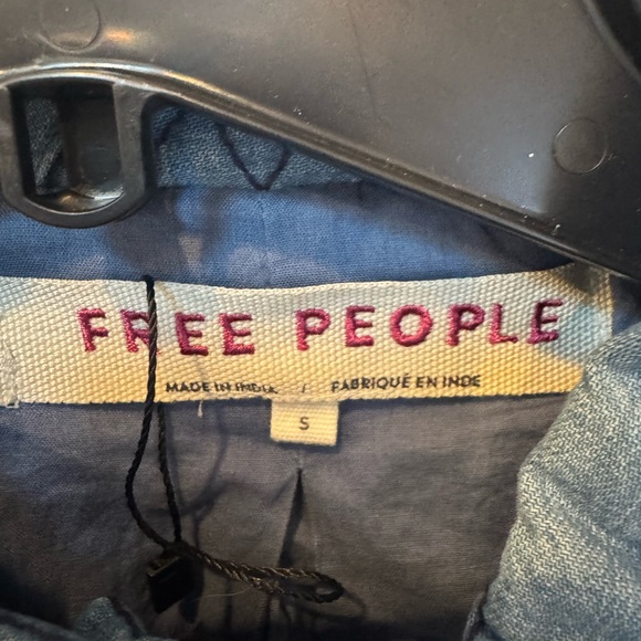 Free People Quinn Quilted Cotton Denim Bomber Jacket Womens Small - Picture 6 of 8